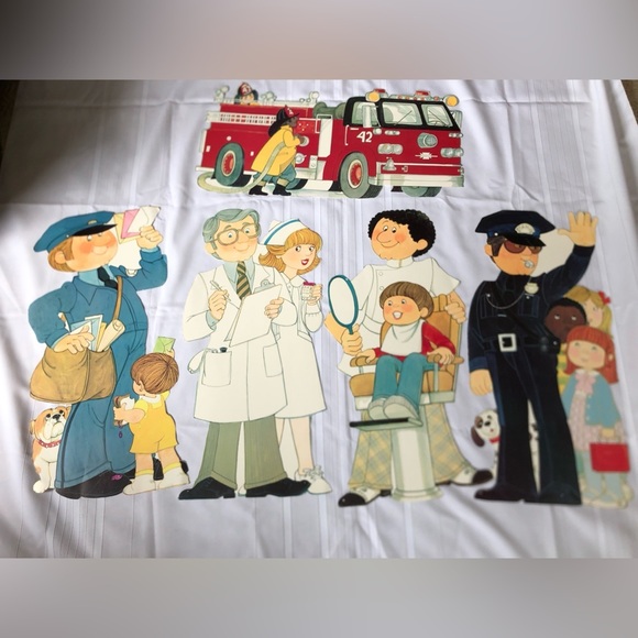 Vtg 1980s Die-cut Careers Characters Set - Picture 2 of 16
